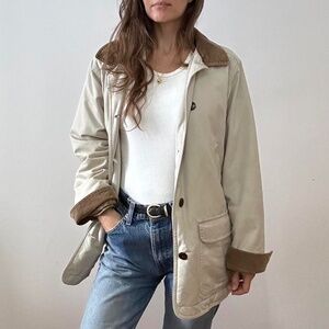 Vintage 90s LL Bean barn jacket coat - Cream size M